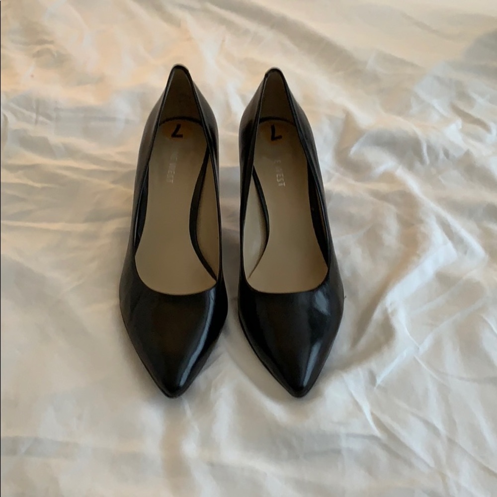 Black leather womens dress shoes